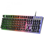 Teclado En Frances Hibrido H-mecanico Mars Gaming Mk220fr Black Switch H-mechanical Retroiluminado F