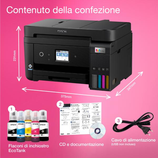 Impresora Multifunción Tinta EPSON Ecotank ET-4800 Color - Dúplex Manual  33PPM  5760x1440  1200ppp  USB/WiFi/Ethernet - Botella Epson 104