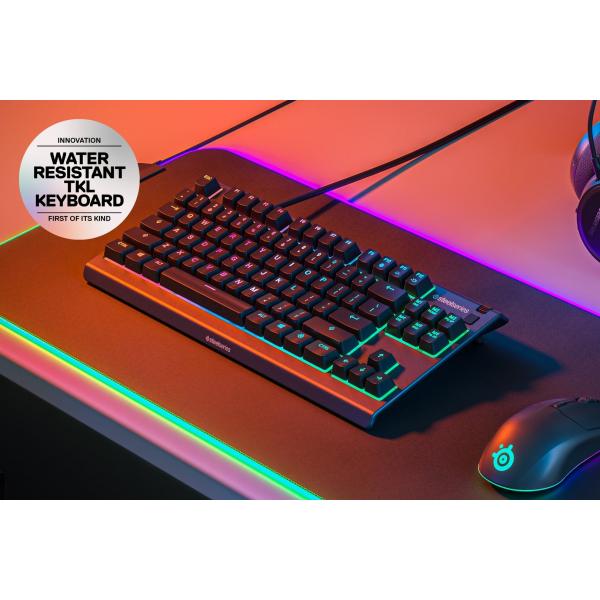 Teclado Gaming SteelSeries Apex 3 TKL RGB Membrana Distribución US Negro