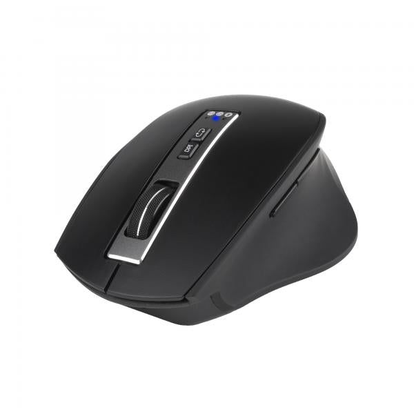 Ratón Inalámbrico Recargable Ergonomico NGS Blur-RB - USB  3200DPI  Multidispositivo  Negro