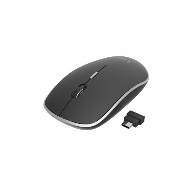 Raton óptico inalambrico Type-C Gembird / 4 Botones / 1600 Dpi / Negro/ Silencioso / MUSW-4BSC-01