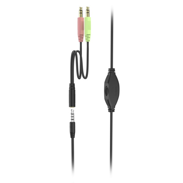 Headset Hama Hs-P100 V2 Jack 3.5 Estero Cable 2M Color Negro