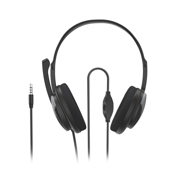 Headset Hama Hs-P100 V2 Jack 3.5 Estero Cable 2M Color Negro