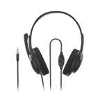Headset Hama Hs-P100 V2 Jack 3.5 Estero Cable 2M Color Negro