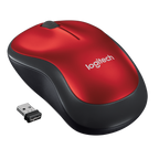 Mouse Logitech Wireless M185 Red P/n:910-002237