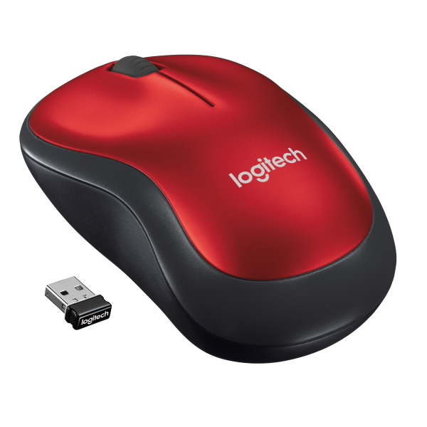 Mouse Logitech Wireless M185 Red P/n:910-002237