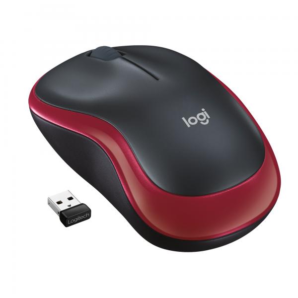 Ratón Inalámbrico LOGITECH M185 910-002237 - USB  1000DPI  Negro/Rojo Hover Image