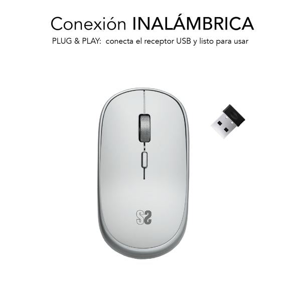 Ratón Inalámbrico Subblim Wireless Mini/ Hasta 1600 Dpi/ Pla