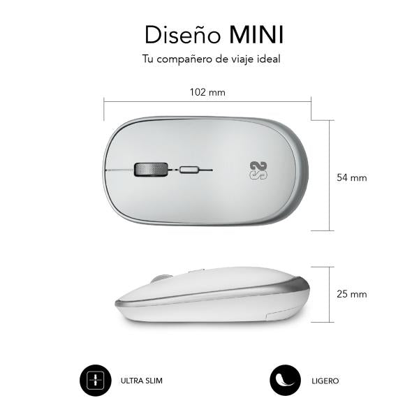 Ratón Inalámbrico Subblim Wireless Mini/ Hasta 1600 Dpi/ Pla