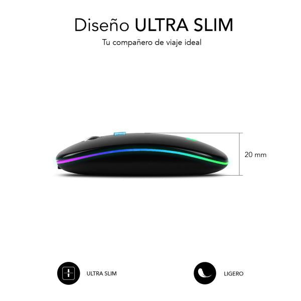 Raton Inalambrico Subblim Submo - Ldflat1 Negro