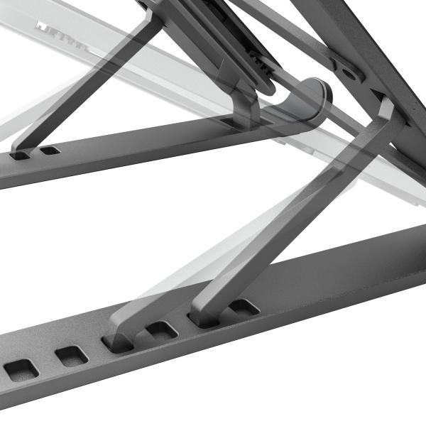 Aisens soporte de sobremesa ajustable para portatil o tablet, gris oscuro