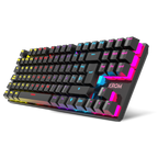 Teclado Gaming Mecánico con Cable KROM Kasic - USB  Cable 150cm  RGB  Negro