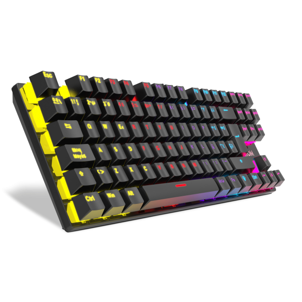 Teclado Gaming Mecánico con Cable KROM Kasic - USB  Cable 150cm  RGB  Negro