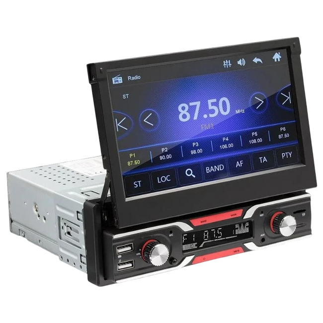 SWM 9603S Pantalla Retráctil Bluetooth Carplay/Android Auto inalámbrico USB Negro 1 DIN Hover Image