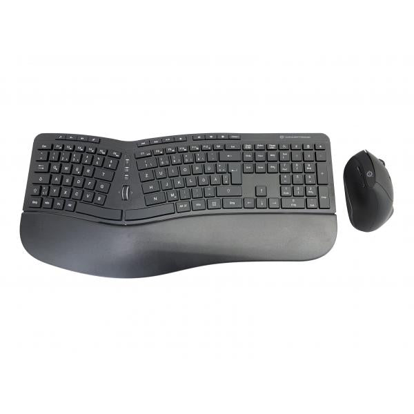 TECLADO Y MOUSE CONCEPTRONIC WIRELESS ERGONOMICO ORAZIO02 ALEMAN Hover Image