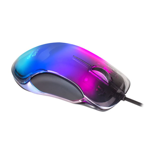 Mouse Mars Gaming Rgb Mmglow Black 12800dpi Iluminacion Total Chroma-glow Con Cuerpo Acabado En Espe