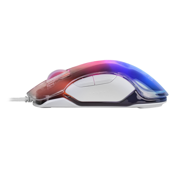 Mouse Mars Gaming Rgb Mmgloww White 12800dpi Iluminacion Total Chroma-glow Con Cuerpo Acabado En Esp
