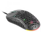 Mouse Mars Gaming Rgb Mm55 Diseo Hive Black 12800dpi A825pro Switch Huano Superficie Perforada Ilum