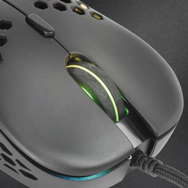 Mouse Mars Gaming Rgb Mm55 Diseo Hive Black 12800dpi A825pro Switch Huano Superficie Perforada Ilum