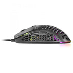 Mouse Mars Gaming Rgb Mm55 Diseo Hive Black 12800dpi A825pro Switch Huano Superficie Perforada Ilum