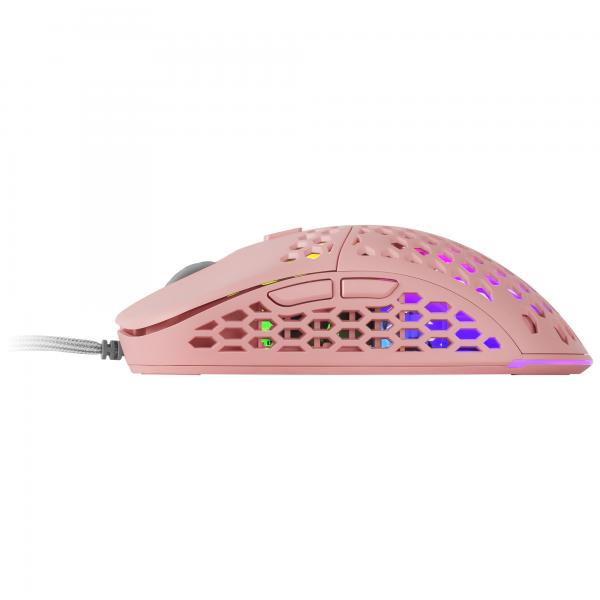Mouse Mars Gaming Rgb Mm55p Diseo Hive Pink 12800dpi A825pro Switch Huano Superficie Perforada Ilum