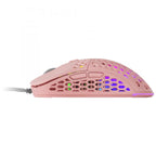 Mouse Mars Gaming Rgb Mm55p Diseo Hive Pink 12800dpi A825pro Switch Huano Superficie Perforada Ilum