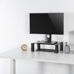 Aisens soporte elevador cristal para monitor / portatil, negro