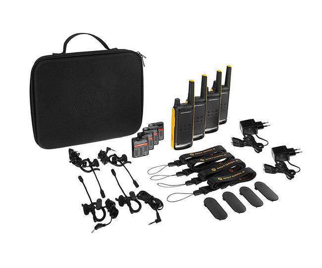 Motorola T82 Extreme Amarillo / Quad Pack Walkie Talkie Hover Image