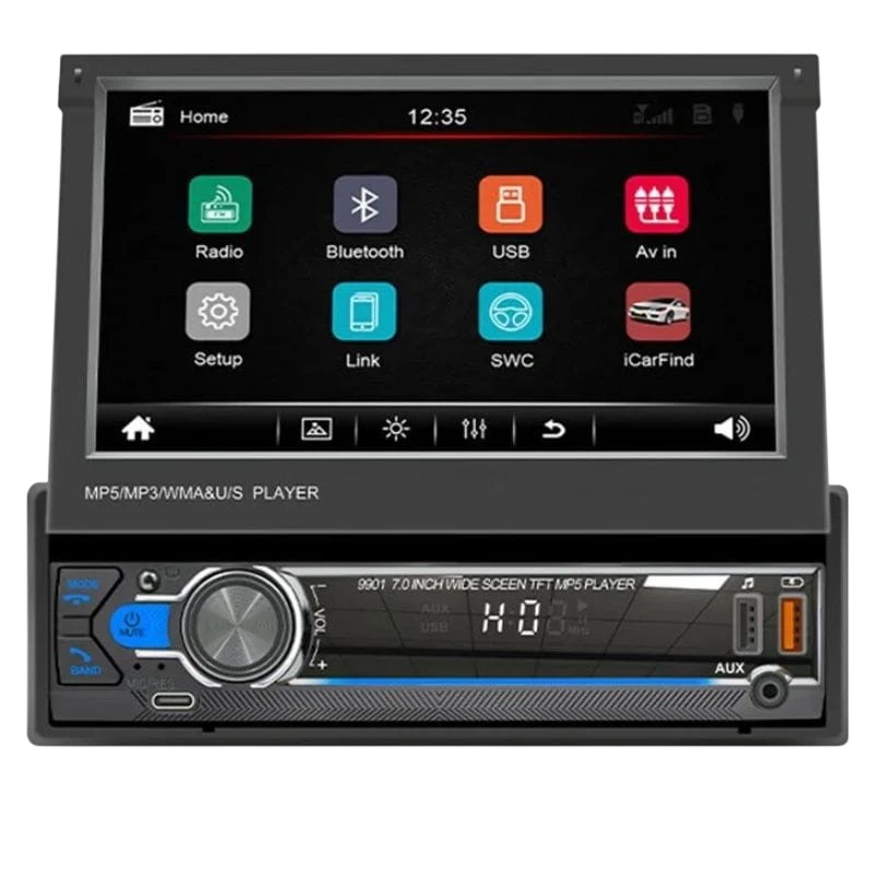 SWM 9901C-S 7 pulgadas Bluetooth/Mirror Link/Carplay/USB Negro 1 DIN