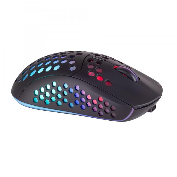 Mouse Mars Gaming Wireless Rgb Mmw3 Black Usb 2.4g Bateria Recargable 3200dpi Ultraligero Hive Ilumi