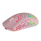 Mouse Mars Gaming Wireless Rgb Mmw3 Pink Usb 2.4g Bateria Recargable 3200dpi Ultraligero Hive Ilumin