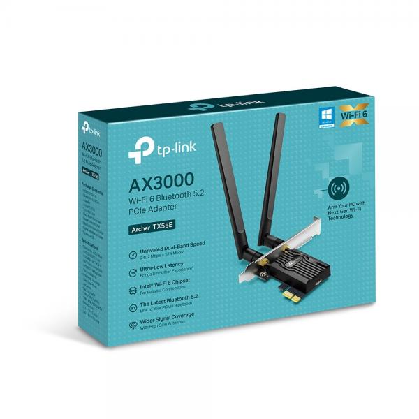 TP-Link Archer TX55E Wi-Fi 6/Bluetooth 5.2 AX3000 - Adaptador PCIe Main Image