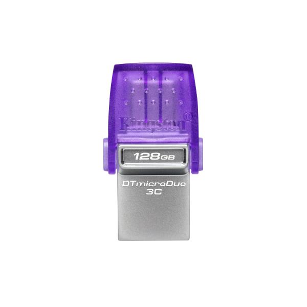 Pendrive Kingston DataTraveler MicroDuo 3C / 128Gb / USB 3.2 - Type-C / Plata / DTDUO3CG3/128GB