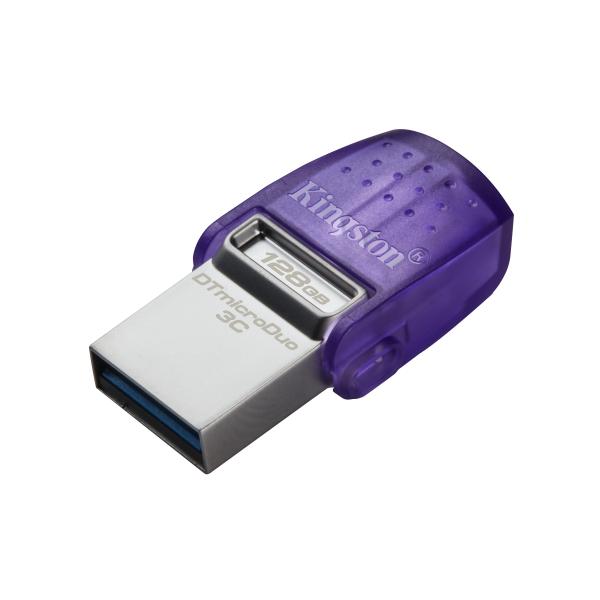 Pendrive Kingston DataTraveler MicroDuo 3C / 128Gb / USB 3.2 - Type-C / Plata / DTDUO3CG3/128GB Hover Image