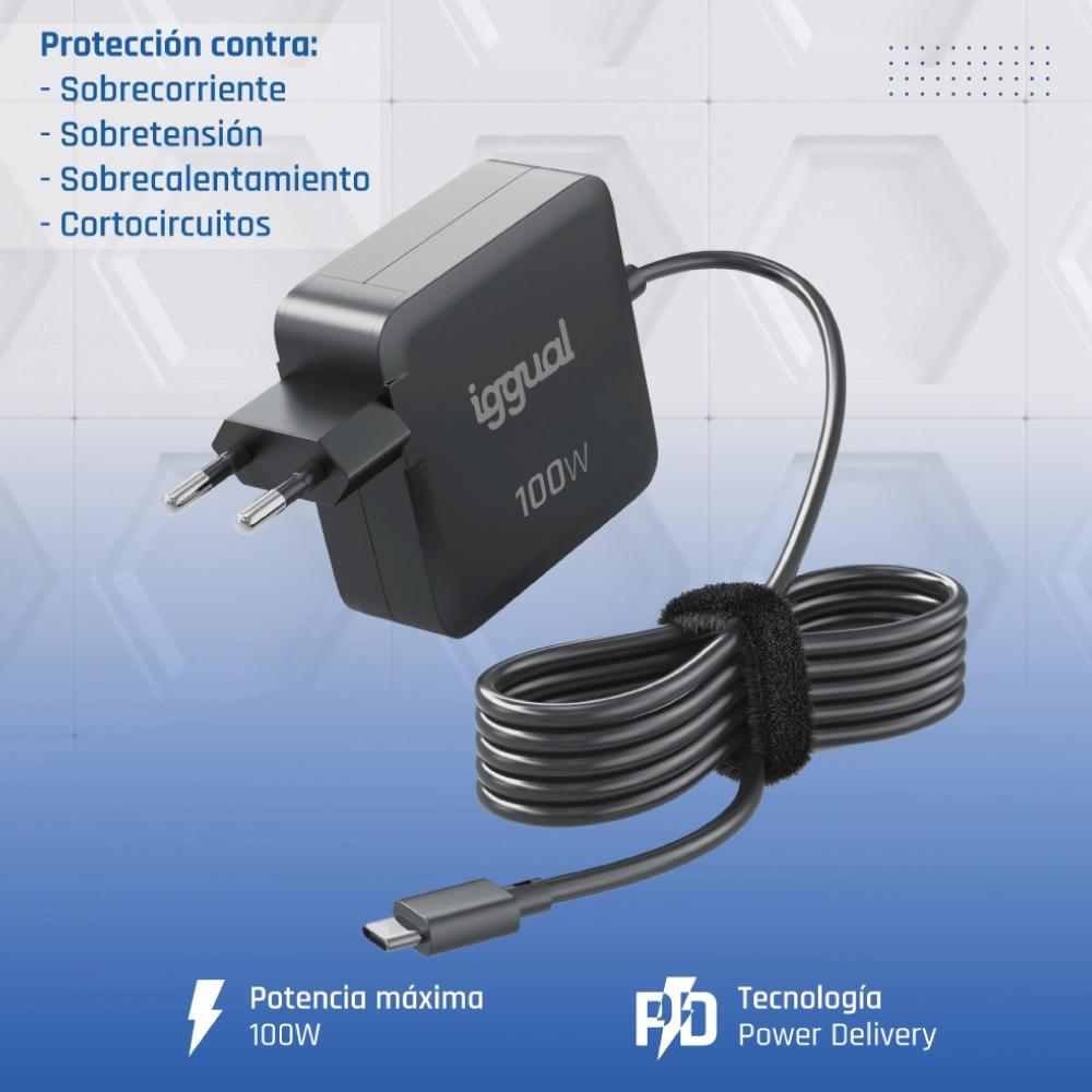 iggual Cargador portátil y móvil tipo C PD 100W