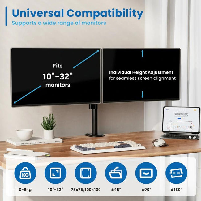 EWENT EW1512 Soporte mesa 2 monitor 13-32" Main Image