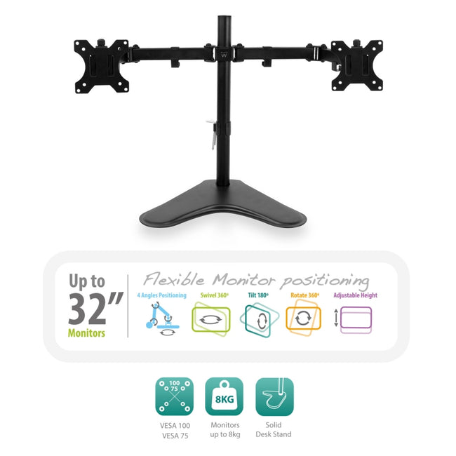 EWENT EW1536 Soporte Sobremesa 2xMonitores 32" VES Main Image