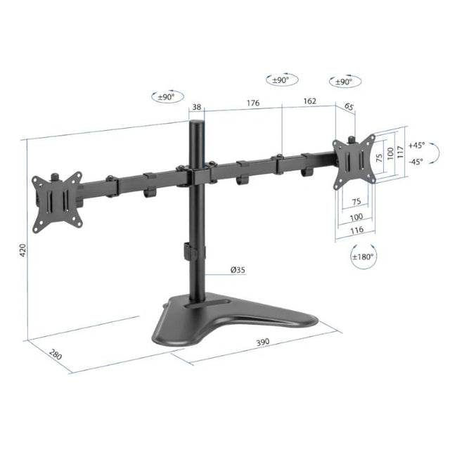 iggual SSM02 Soporte sobremesa 2 monitores 13"-32" Main Image