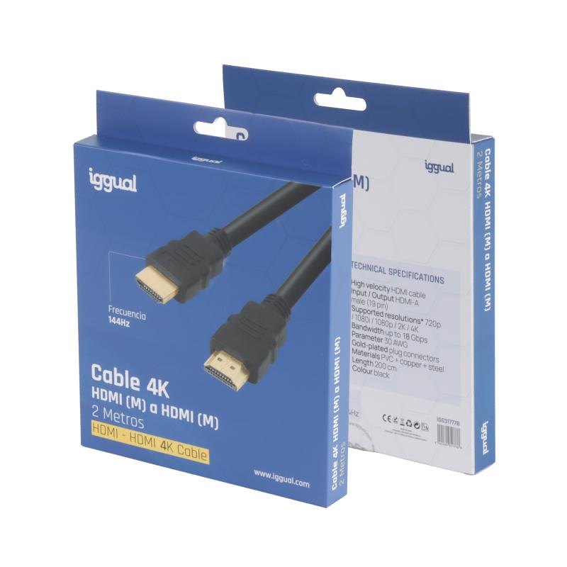 iggual Cable HDMI - HDMI 2.0 4K@60Hz 2 metros
