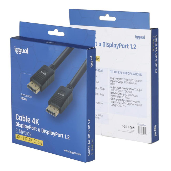 iggual Cable DisplayPort (M) 1.2 4K@60hz 2 metros Main Image
