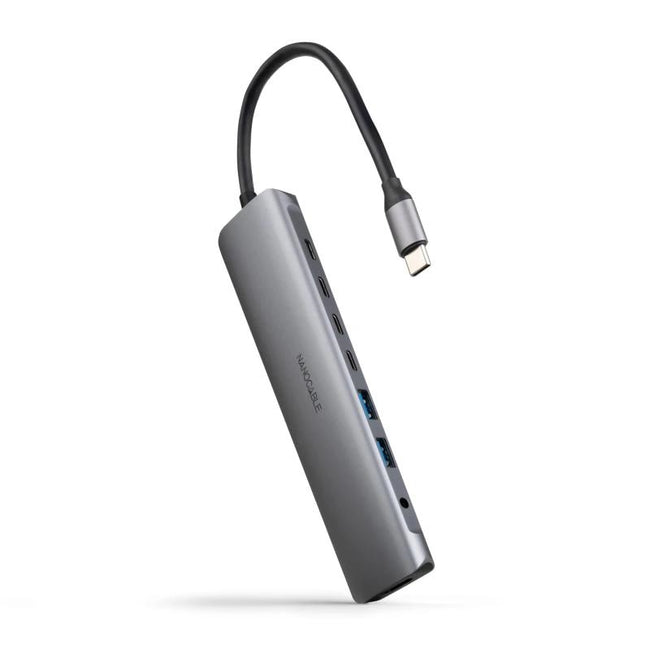 Nanocable Hub 8en1 USB-A+USB-C+HDMI+USB-C PD+Jack Hover Image