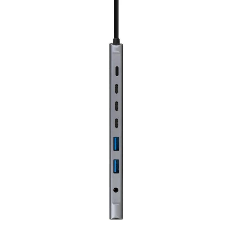 Nanocable Hub 8en1 USB-A+USB-C+HDMI+USB-C PD+Jack