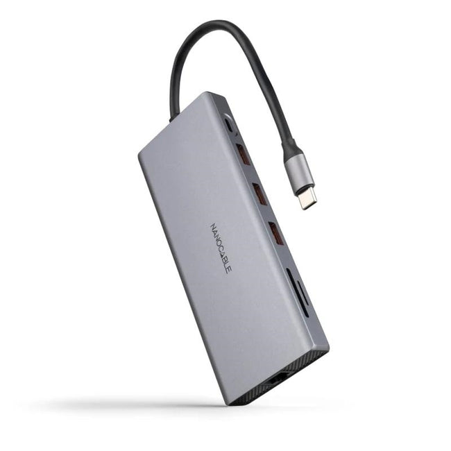 Nanocable Hub 12en1 USB-A/C+HDMI+DP+RJ45+TF+SD+AU Hover Image