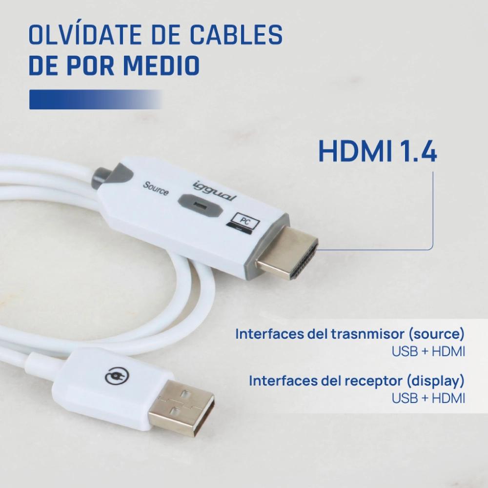 iggual Transmisor y receptor HDMI FHD inalámbrico