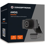Webcam Fhd Conceptronic Amdis01b - 1080p - Usb - 30 Fps - Angulo Vision 90 - Foco Manual - Microfono Integrado