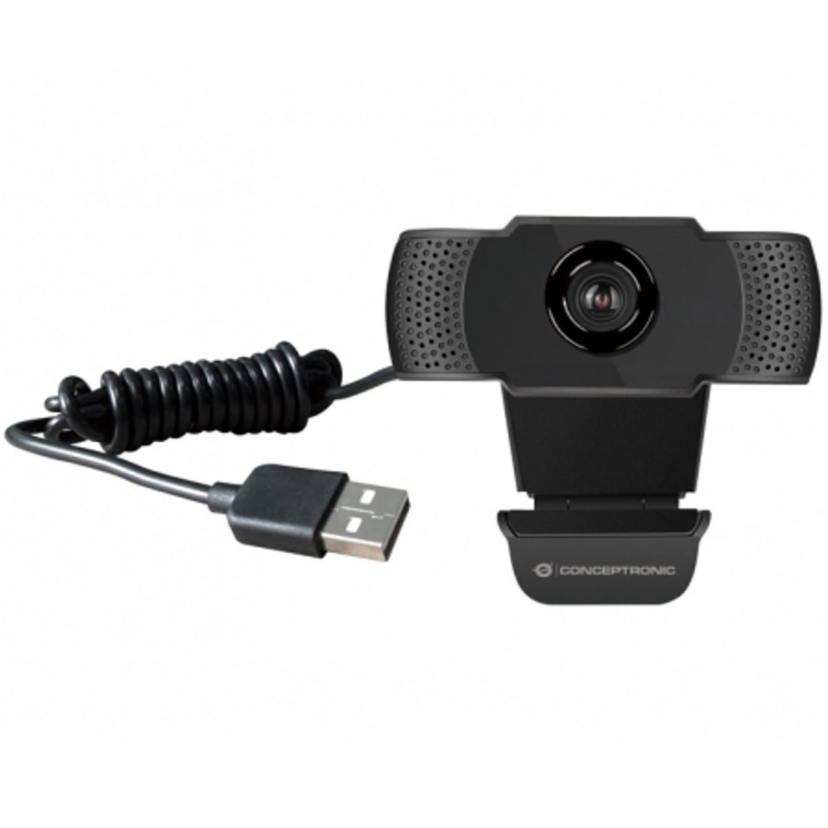 Webcam Fhd Conceptronic Amdis01b - 1080p - Usb - 30 Fps - Angulo Vision 90 - Foco Manual - Microfono Integrado