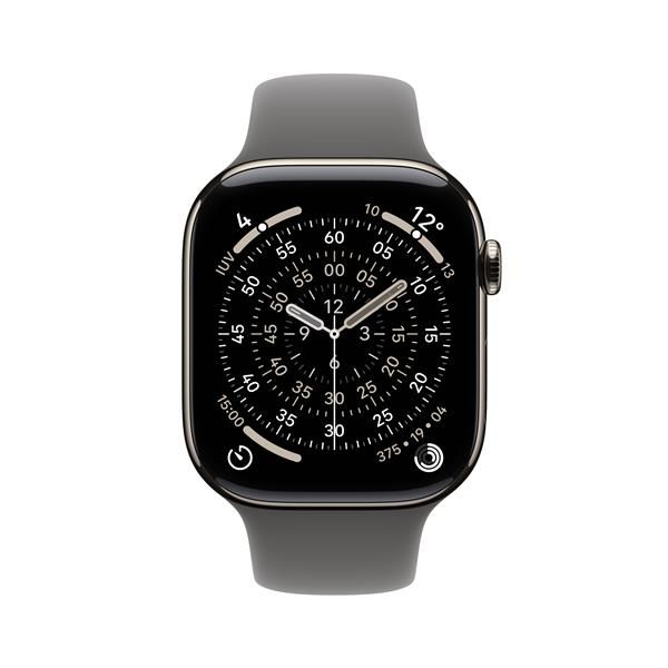 Smartwatch Apple Watch S11 gps + Cellular 42mm Natural Titanium Case Stone Grey Sport Band S - M