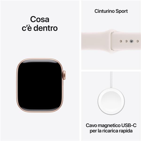 Apple Watch Series 11/ GPS/ 42mm/ Oro Rosa/ Correa Deportiva Rosa rubor (S/M)