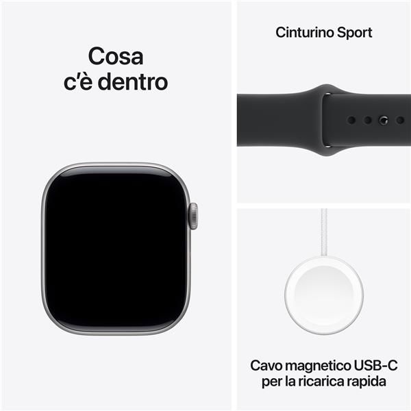 Smartwatch Apple Watch S11 gps 46mm space Grey Aluminium Case Black Sport Band - M - L