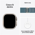 Smartwatch Apple Watch Ultra 3 gps + Cellular 49mm natural Titanium Case Blue Alpine Loop - M